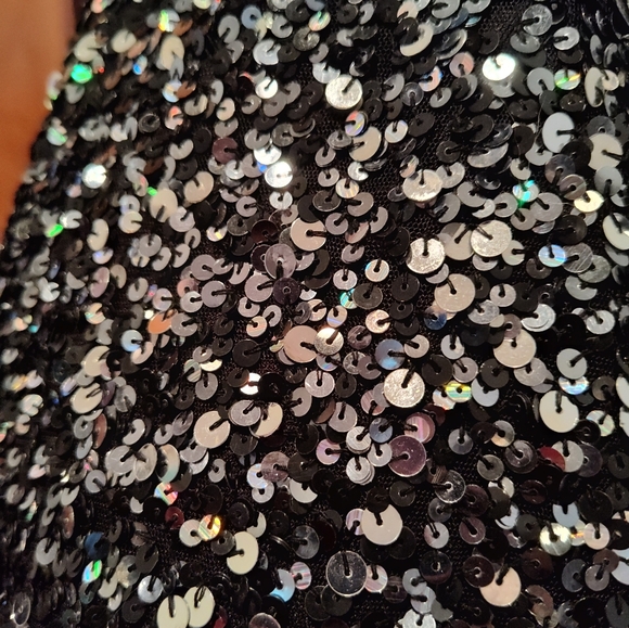 Scala Black Sequined Strapless Fit & Flare Dress - Picture 7 of 10